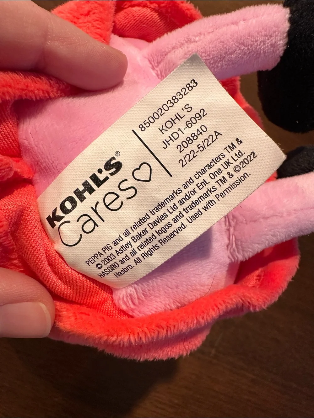 Kohl's Pink Peppa Pig Plush with Red Outfit